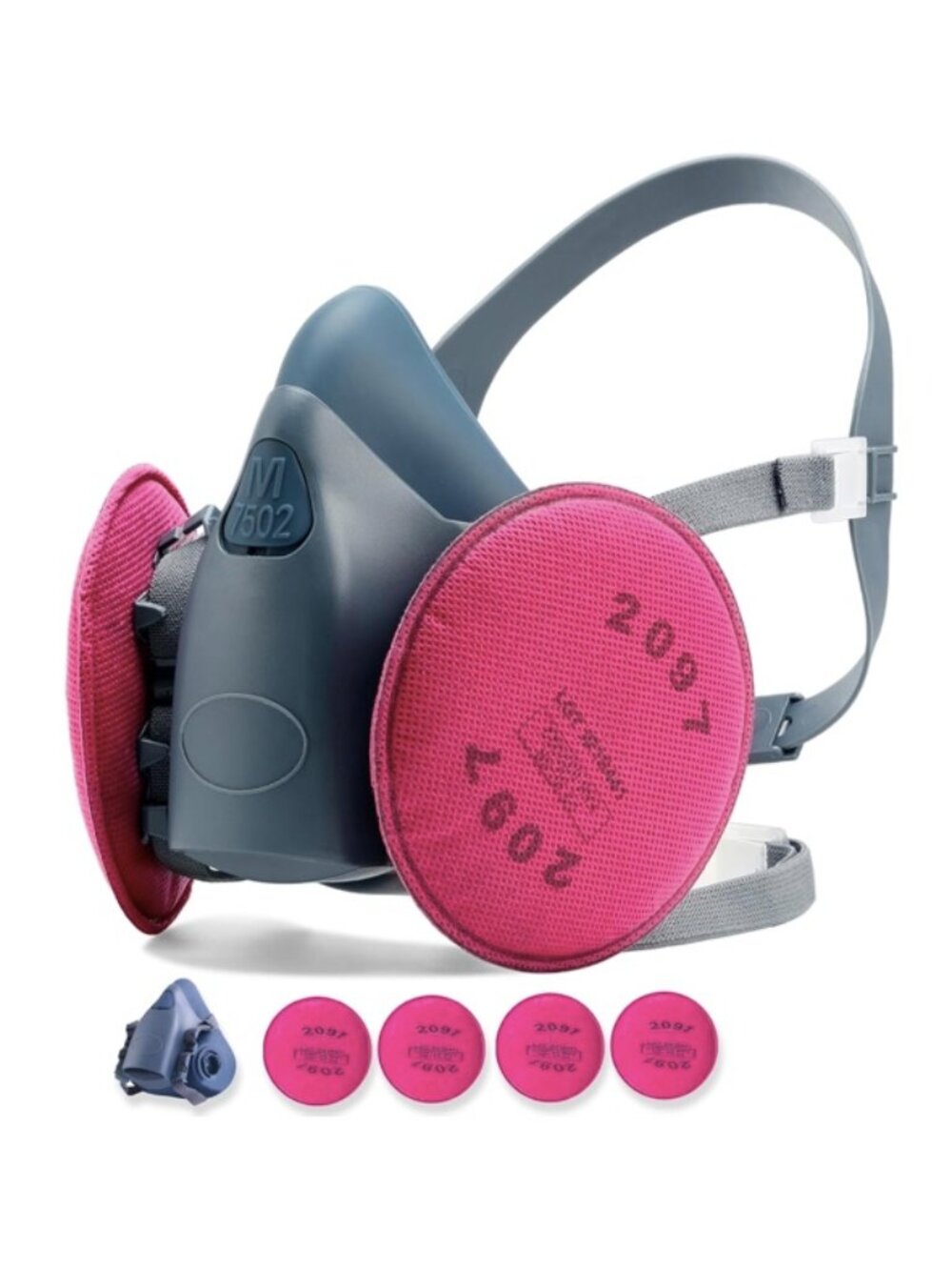 3M 7500 Series Respirator + 4 Sealed 2097 P100 Filter Packs